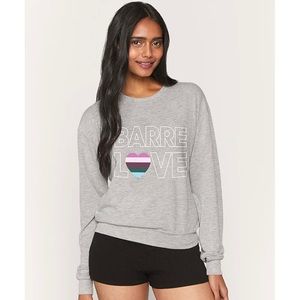 Spiritual Gangster Pure Barre Love Crewneck Savasana Sweatshirt XS Grey